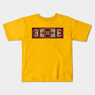 African Wax Abstract Symbols Red Earth Kids T-Shirt